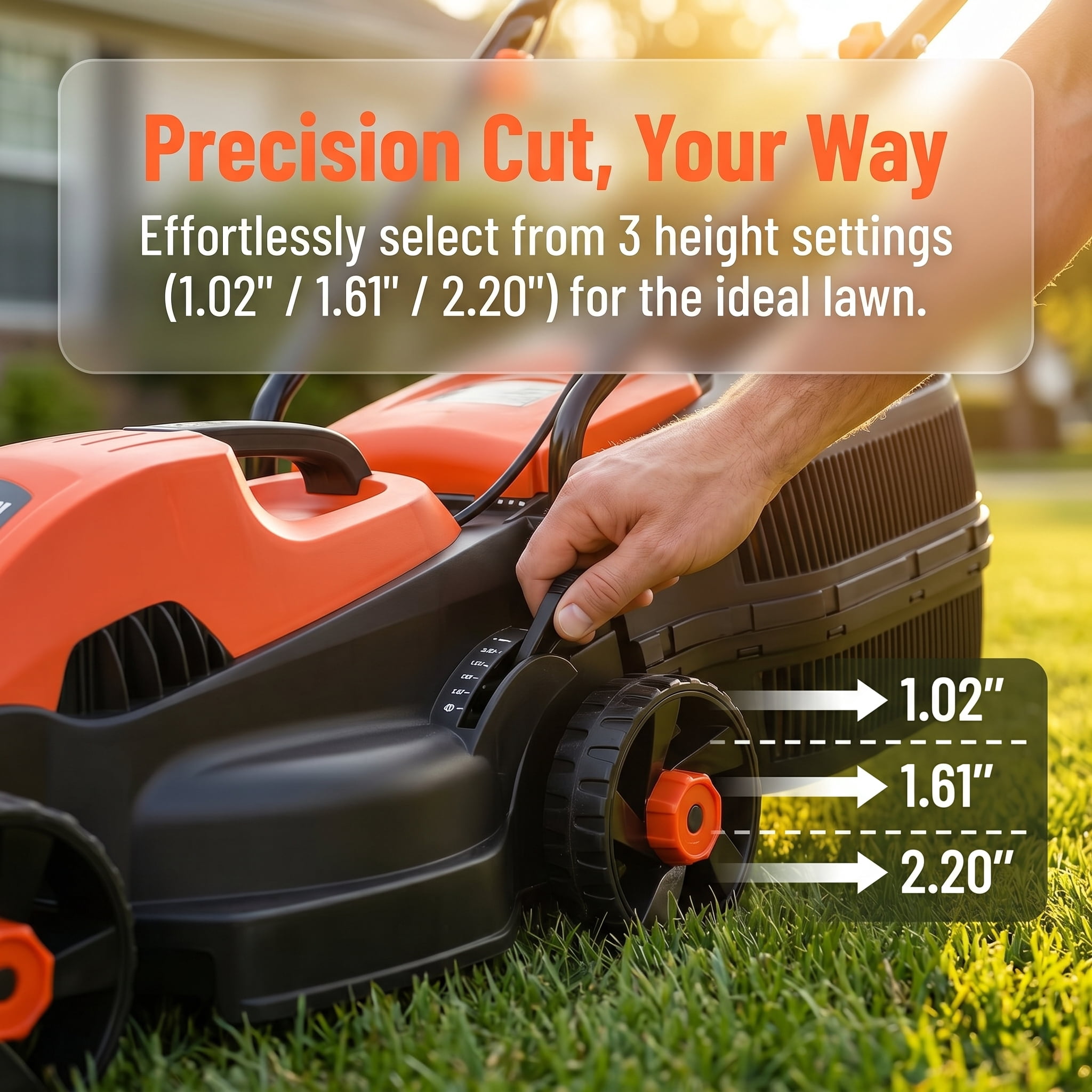 Kepooman 14” 12-Amp 120V Corded Electric Push Lawn Mower, Height Adjustable, with Grass Bag, Red