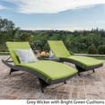 thumbnail image 2 of Savana 3-Piece Outdoor Wicker Lounge with Water Resistant Cushions and Coffee Table, Grey/ Bright Green, 2 of 6