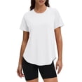 thumbnail image 3 of Quick-Dry Athletic T-Shirt for Women - Lightweight Short Sleeve Crew Neck Top, Moisture-Wicking Workout & Running Shirt White XXXL, 3 of 7