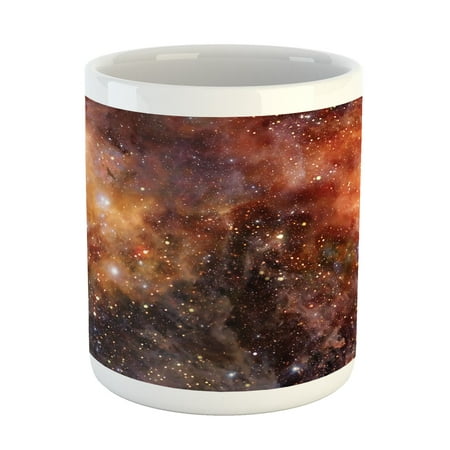 

Outer Space Mug Nebula Gas Cloud in Deep Outer Space Galaxy Expanse Milky Way Print Ceramic Coffee Mug Cup for Water Tea Drinks Orange Black 11oz