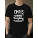 thumbnail image 1 of Regular Size Big & Tall Men's Chris Knows Everything Graphic Print Short Sleeve T-Shirt for Daily Life, 1 of 6