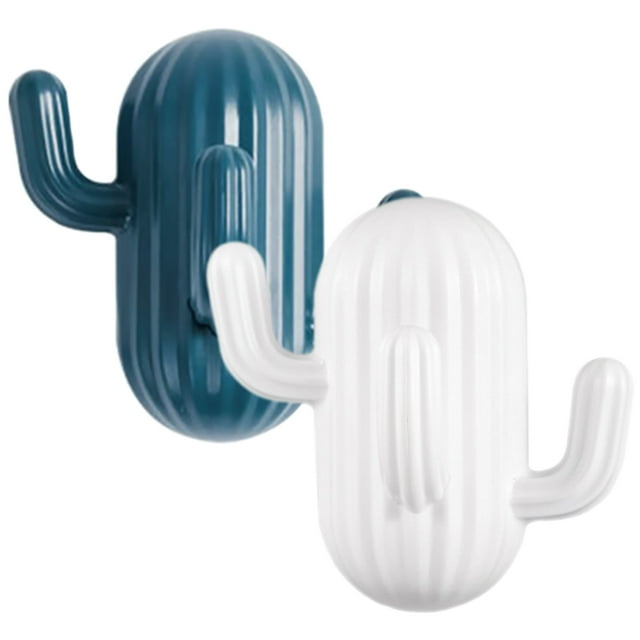 MasteelfCA 2 Pcs Crochets en Forme de Cactus Crochets Créatifs Auto-Adhésifs Crochets Muraux Sans Clou
