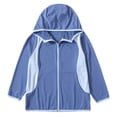 thumbnail image 5 of WQNVRNR Kids Sun Protection Jacket- Spring Summer Zip Up Casual Lightweight Athletic Tops for Girls Blue Size 5, 5 of 5
