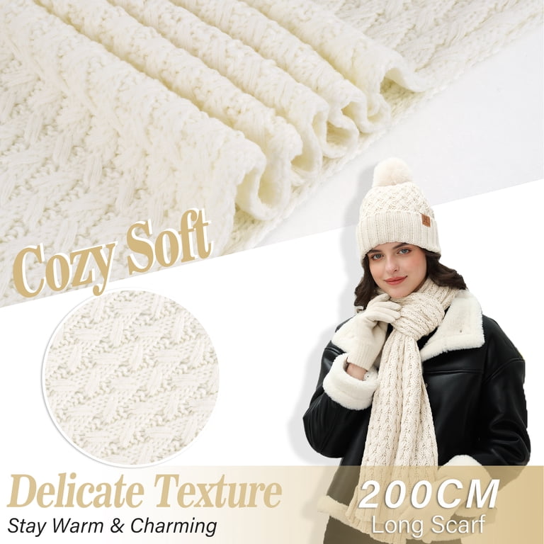 FZ FANTASTIC ZONE Womens Winter Hat Long Scarf Touch Screen  display picture 2