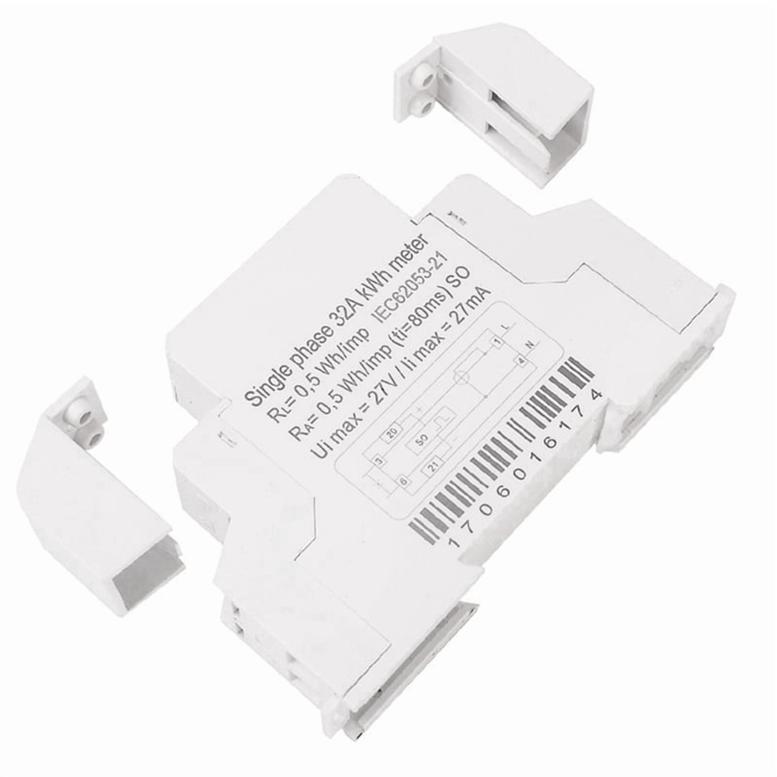 4X Single Phase Din Rail LCD Digital Display Electricity Power Consumption  Watt Meter Wattmeter KWh 5-32A