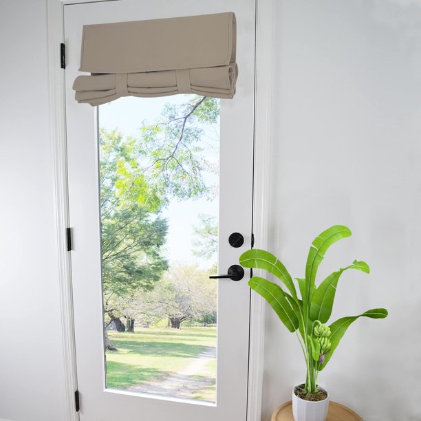 WdFour Cortinas de puerta para ventana de puerta, cortinas francesas para privacidad, paneles de puerta fáciles de instalar, cortina de luz lateral para puerta delantera, cortina lavable, 25 x 70 pulg