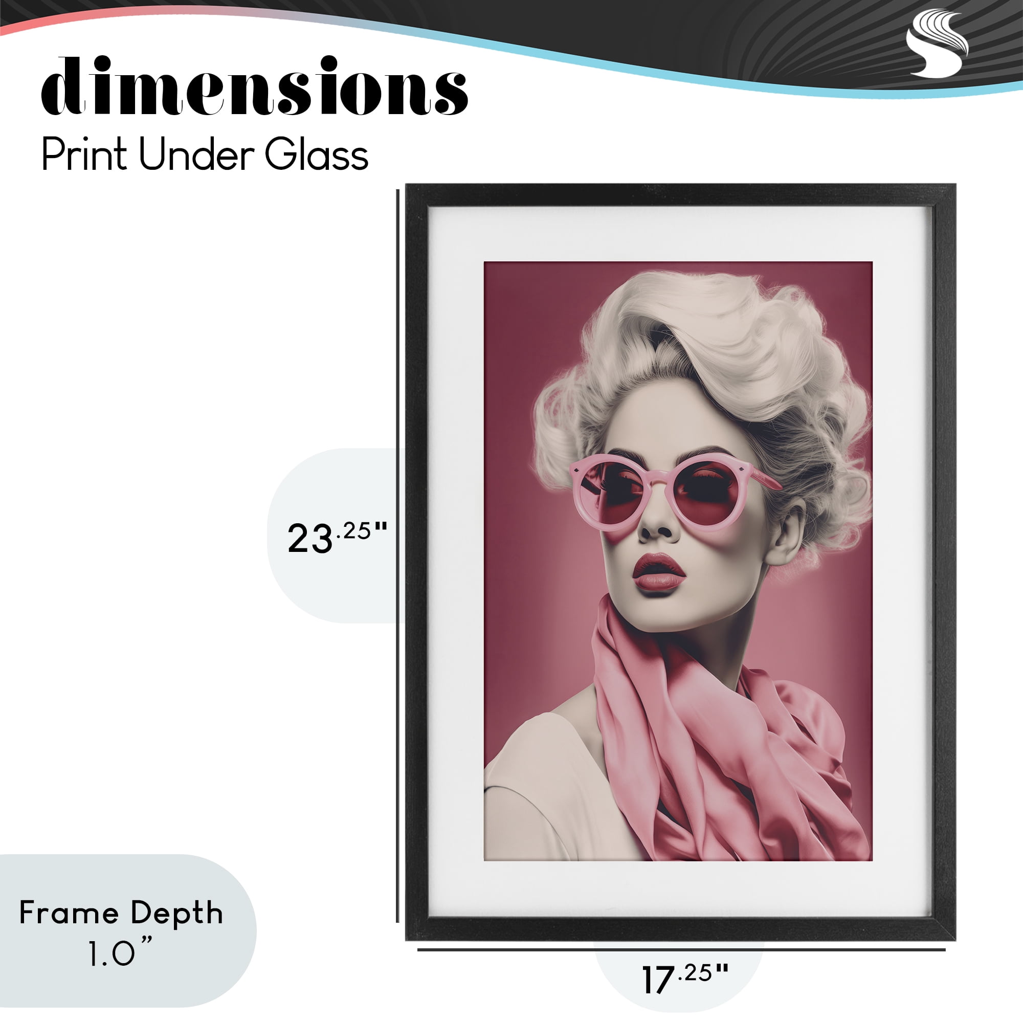 Stupell Industries Iconic Retro Chic Portrait Black Framed Print Under Glass, design by Andrea Haase