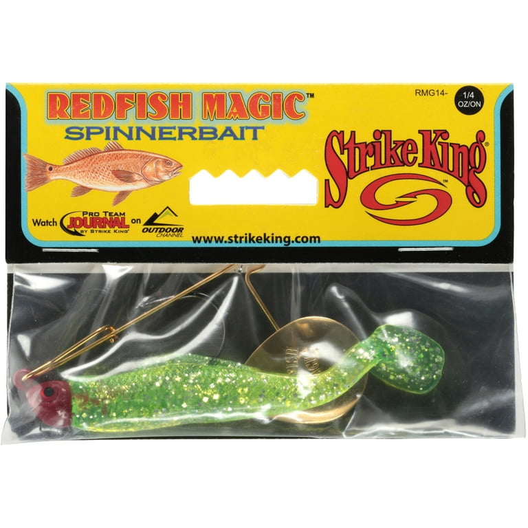 Strike King Redfish Magic 1/4 oz Spinnerbait Lure Chartreuse Silver Red 