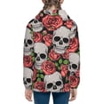 thumbnail image 4 of Kll Unisex Kids Boys Girls Hooded Pocket Pullover Hoodies-Skull And Roses, 4 of 9