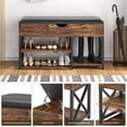 thumbnail image 4 of Bifanuo 3-Tier Shoe Bench, Shoe Rack with Storage, Entryway Shoe Storage Bench Organizer with Padded Seat for Hallway Living Room, Vintage, 4 of 9