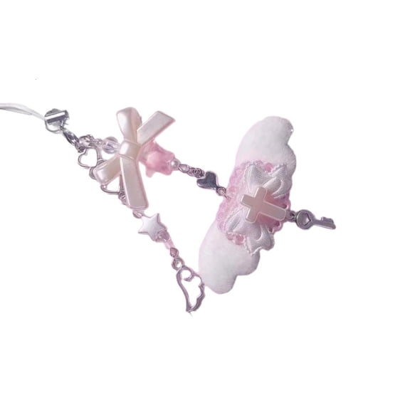 Giaone Fashionable Conch Pendant Phone Charm Unique Heart Bowknot Keychain Keyring