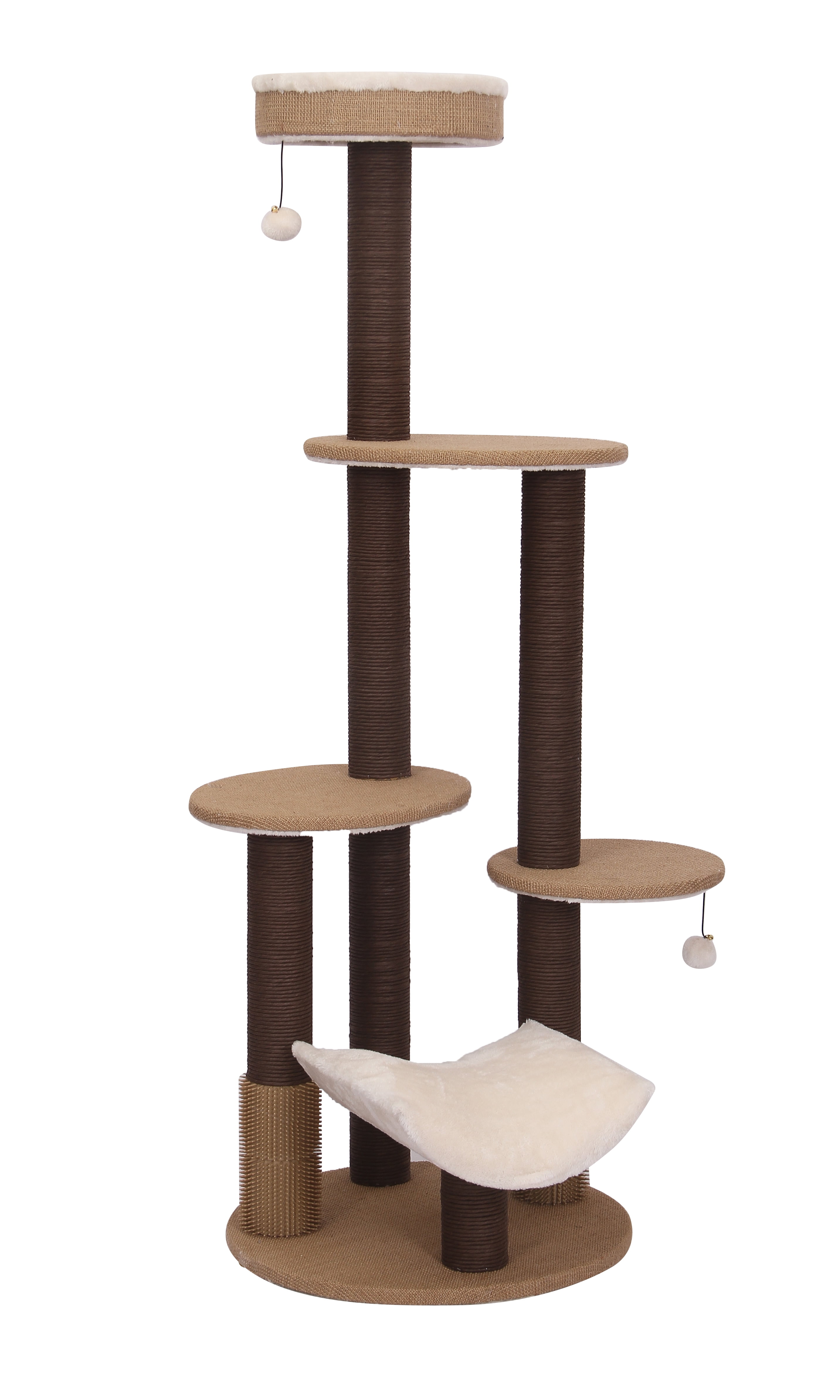 PetPals Clement Brown and Beige 5Level Cat Tree Size 22" x 22" x 61