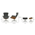 thumbnail image 5 of Jennifer Taylor Home Jovan 31.5" Mid-Century Modern Genuine Leather Recliner Lounge Chair & Ottoman Set, Shadow Gray Leather, 5 of 10