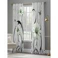 thumbnail image 4 of Sage Green Daisy Sheer Curtains for Living Room Bedroom Retro Farmhouse Botanical Floral Wooden Sheer Curtains 108 Inch Long 2 Panels Set Light Filtering Curtain Window Treatments Drapes, 4 of 6