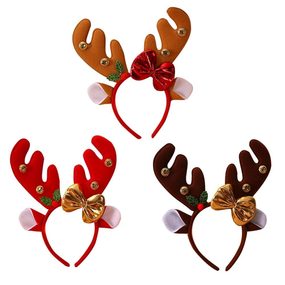 Xmas New Headband Red Antlers Hat D Reindeer Head Bopper for Kids & Adults 