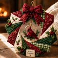 thumbnail image 5 of Fabric Poke Wreath DIY Kit, Christmas Wreath DIY Kit for Adults, Door Hanging Holiday Craft Decor with Bow, 5 of 6