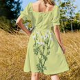 thumbnail image 3 of Robe Sans Manches Dessin Botanique Camomille Robe Africaine pour Femme Robe Été 2024, 3 of 4