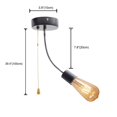 thumbnail image 2 of FSLiving Adjustable Wall Light with Zipper Switch 12V Black Decorative Light Ceiling Light Wall Cabinet Light Ceiling Mount, 2700K Bulb Included Industrial Semi Flush Mount for RV Camper - 1 Light, 2 of 6