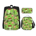 thumbnail image 1 of Fotbe Cute Green Frog Set Escolar 3 en 1 para Niños - Mochila Duradera con Lonchera Aislante y Estuche para Lápices - Mochila Escolar para Niños y Niñas, 1 of 7