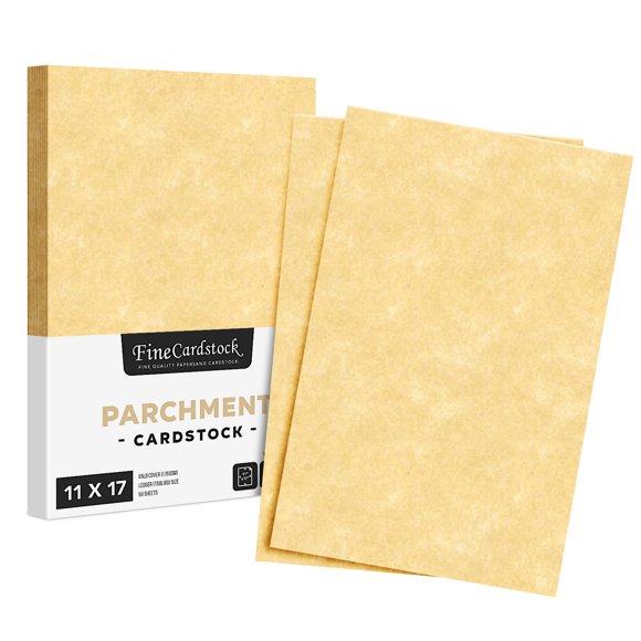 Stationery Parchment Card Stock Nice Paper, 65lb Cover Cardstock, 11" x 17" inches, 50 Sheets per Pack (New Champagne)