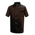 thumbnail image 5 of Double-Breasted Chef Coat Unisex Short Sleeve Cook Jacket Professional Kitchen Restaurant Uniform 2026 Brown 2XL, 5 of 5