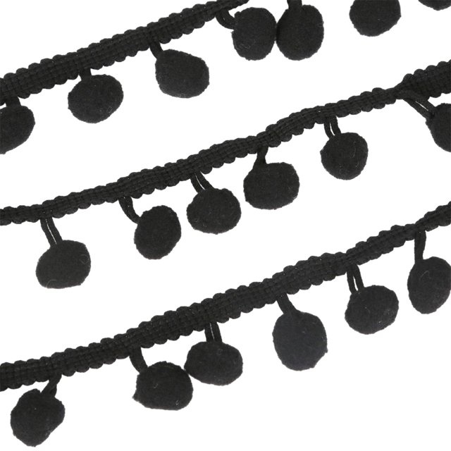 relayinert Polyester Add Touch Of Elegance To Sewing Projects Wide Application Pom Trim Ball Fringe Ribbon Black