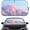 Pink and purple clouds, variant on Windshield Sun Shade - Reflector Sunshade Offers Protection for Interior, Cool Reflective Sun Blocker Fits Small Sedans, Mini SUVs