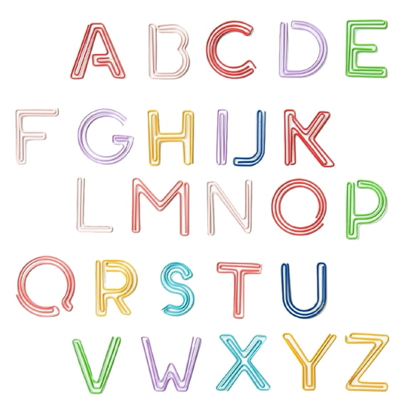 WHAMVOX 26Pcs Alphabet Shape Paperclip Bookmarks Fun And Decorative Paper Clip Page Holders For Bookmarks Organizing Documents And Office Use