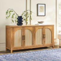 Walker Edison Modern 60" Reeded Sideboard with Arch, English Oak