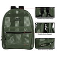 thumbnail image 4 of Solid Color Transparent See Through Mesh Stadium Approved Backpack for Travel and Commuting in Hunter Green, 4 of 9