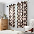 thumbnail image 2 of Yayeee Window Curtains Set of 2 for Living Room Light Filtering 63"x42", Checkered Starts Pattern, 2 of 7