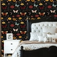 thumbnail image 6 of Peel and Stick Wallpaper Colorful Butterflies Floral Dark Wall Mural 23.6in x 9.8ft Self Adhesive Removable Wall Paper Renter Friendly Wallpaper for Nursery Bedroom Cabinets, 6 of 8