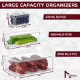 thumbnail image 2 of Fridge Organizer, Stackable Refrigerator Organizer Bin with lids, Clear Plastic Pantry Organizer Bins, Freezer Organizers Kitchen Storage and Organization for Fruits, Vegetable (10pack), 2 of 5