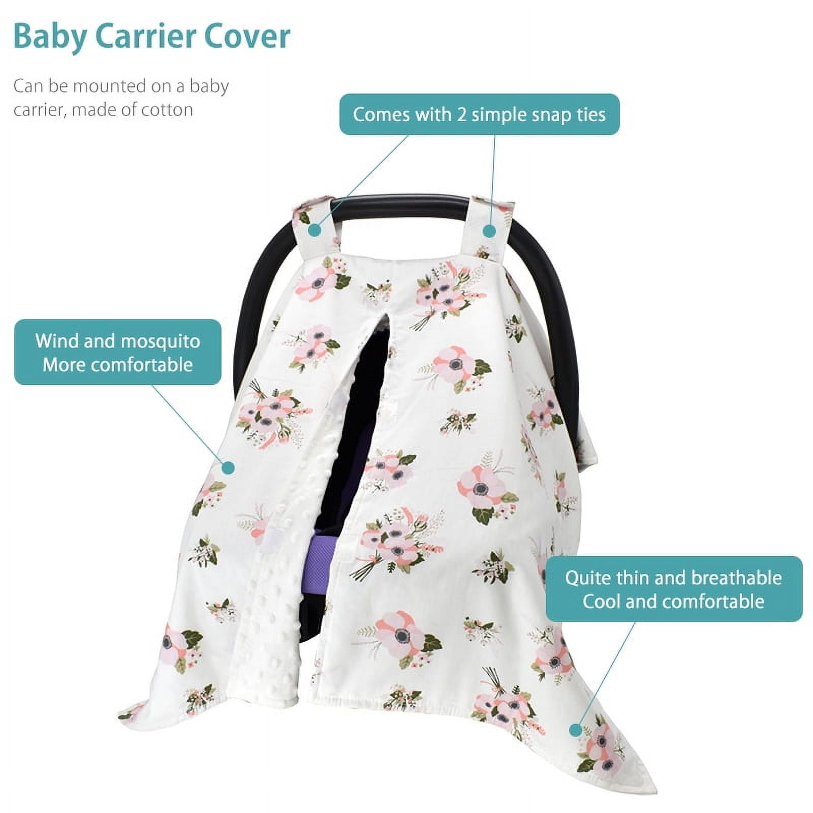 LNKOO Premium Carseat Canopy Cover with Peekaboo Opening, Nursing Cover Baby Car Cotton Canopy | Infant Car Seat Canopy Nursing Carseat Cover for Boy Girl Baby Shower Gift for Breastfeeding