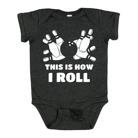 

Inktastic How I Roll Bowling Gift Baby Boy or Baby Girl Bodysuit