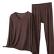 thumbnail image 5 of Conjunto de Ropa Interior Larga de Mujer Cuello en V Manga Larga Lencería Casual Ropa de Dormir Pajama Set Confort Suave, Lencería de Manga Larga para Mujeres, 5 of 5