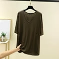 thumbnail image 3 of Mujeres de Verano Tops Suelto Ajuste Casual Color Sólido sin Mangas Cuello en V, Blusa de Moda para el Día Y la Fiesta, 3 of 4