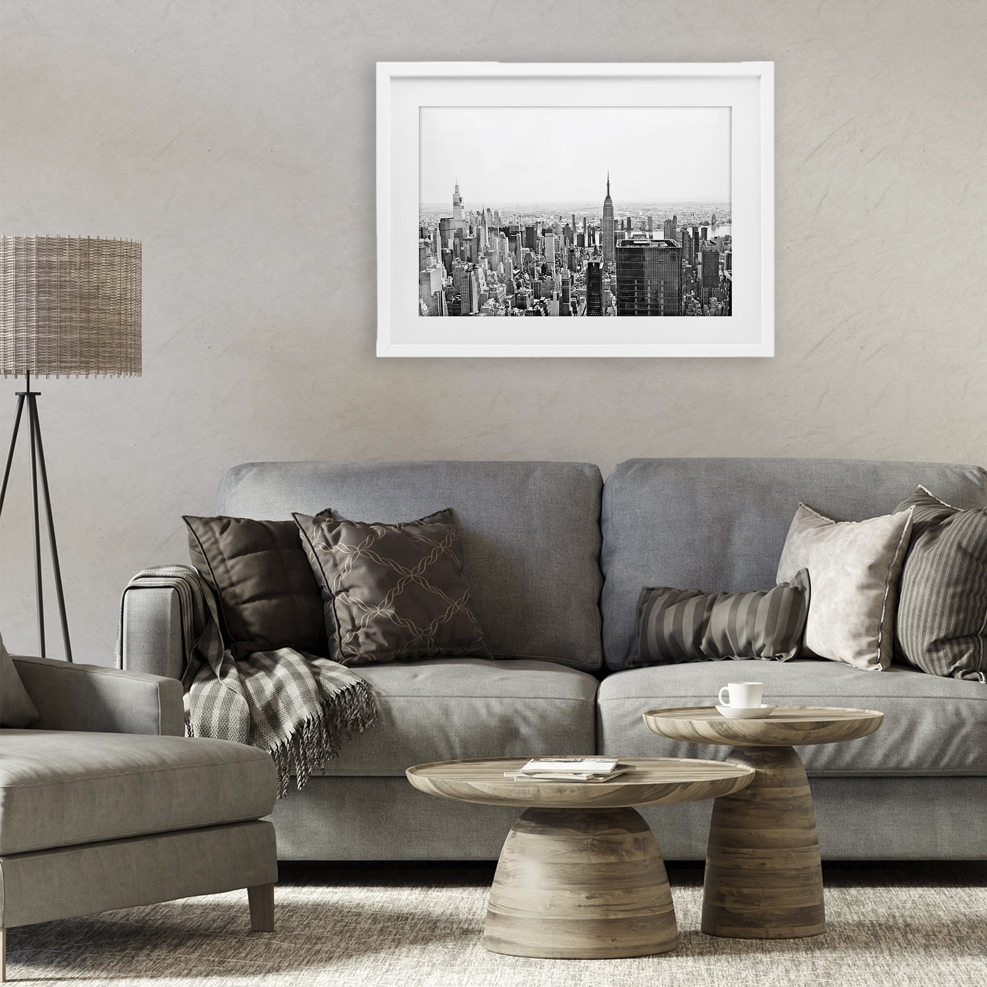 Stupell Industries New York City Scape View White Framed Print Under Glass, design by Kali Wilson