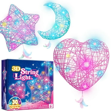 Joyfy 3-Pack Star and Heart String Art for Girls, Art and Craft Kit for Kids 8-12, Birthday Gifts for Girls Ages 8 9 10 12