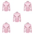 thumbnail image 2 of Sonducket Camisa transpirable para hombre Satén con mangas largas - Trabajo Boda o hogar Camisa para hombre Manga larga formal Rosa grande Type2 NO2, 2 of 6