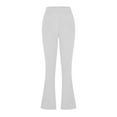thumbnail image 2 of XFLWAM Women's Yoga Dress Pants Stretchy Work Slacks Business Casual Straight Leg/Bootcut Pull on Trousers with Pockets White S, 2 of 6