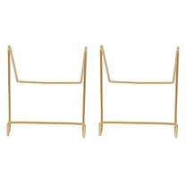 Gold Plate Easel Display Stand for Picture Frames Decorative Plates Cookbooks 2pcs Light Yellow Iron