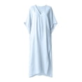 thumbnail image 6 of Tqcoqu Women's Beach Vacation Midi Dresses,V Neck Side Slit Kaftan Cover Up Dress,Light Blue Women's S-XXXL, 6 of 10