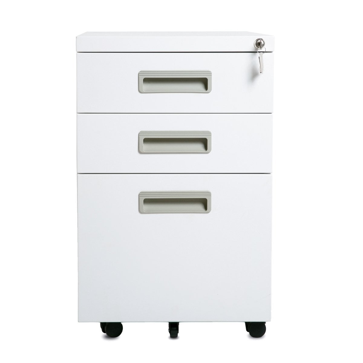 ModernLuxe Mobile Pedestal 3Drawer Mobile File with Locks