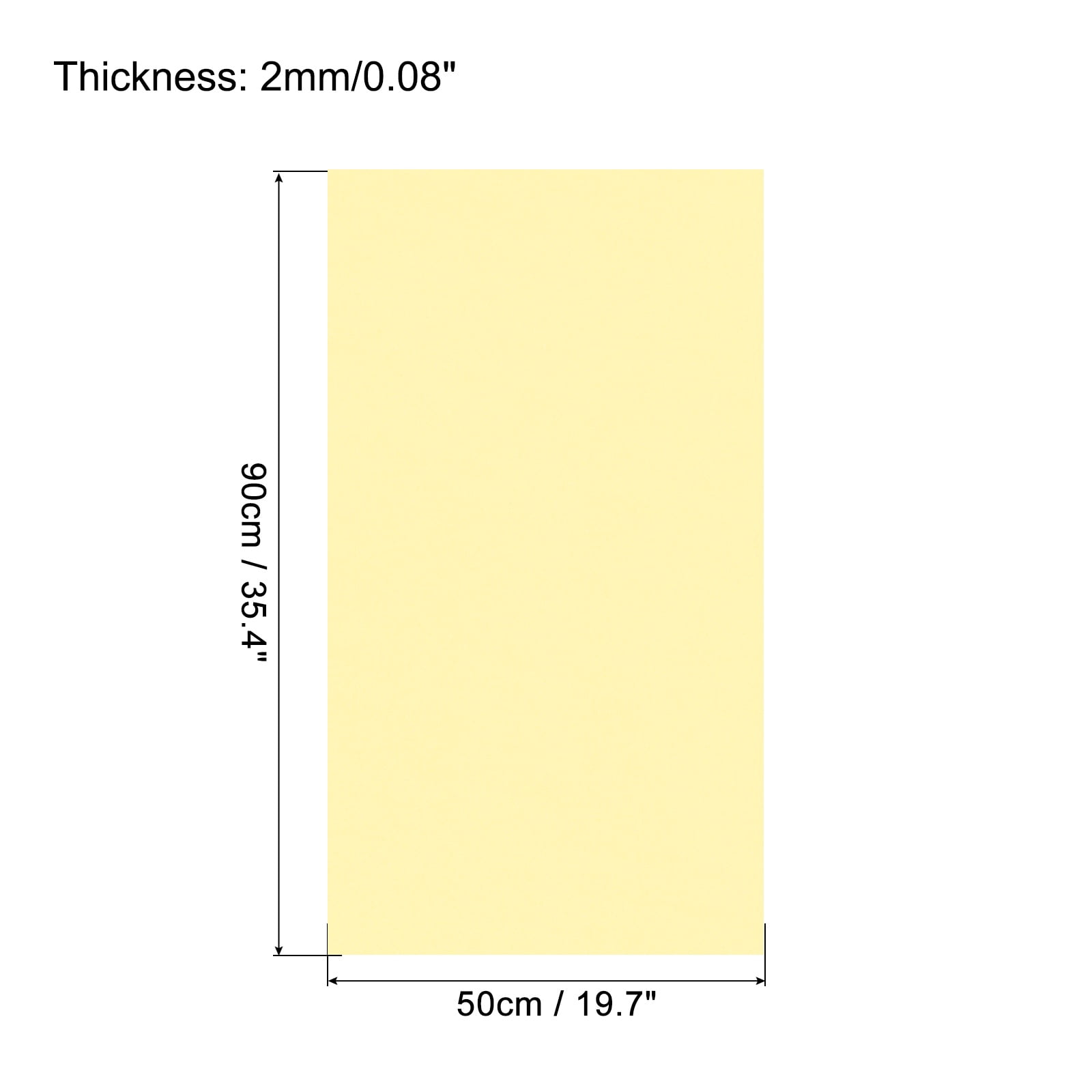 Uxcell EVA Foam Sheets Light Yellow 35.4 Inch x 19.7 Inch 2mm Thick Crafts Foam Sheets for Costumes, Arts and Crafts Projects Pack of 5