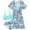 Blue, variant on Ochine Girls Swimsuit 3 Piece Tropical Print Bikini Set with Cover-Up Quick-Dry Swimwear for Girls 9-16 Years
