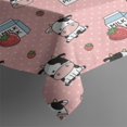 thumbnail image 3 of Pink Cow Milk Strawberry Pattern Rectangle Tablecloth 60"x84",Waterproof Polyester Rectangle Table Cloth, Wipeable Spillproof Polyester Tablecloth for Dining, Camping, Indoor and Outdoor, 3 of 5