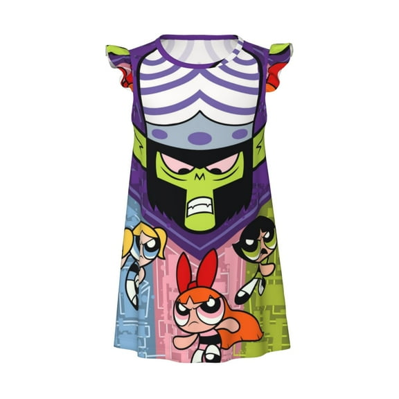 Girls Powerpuff Girls Nightgowns Pajamas Kids Sleepwear Night Dress Sleep Clothes Nightshirt Nightie