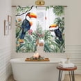 thumbnail image 4 of Sheer Curtain 63 Inch Length 2 Panels Light Filtering Window Curtain Tropical Botanical Sheer Voile Curtains Rod Pocket Window Treatment for Kitchen Living Room Palm Banana Leaf Toucan Green, 4 of 5