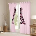 thumbnail image 3 of Erosebridal Black Pink Leopard Print Bow Knot Girl Black Out Curtains,Personalized Initial A Curtains Pack of 2 (42x63 Each) For Teens, 3 of 6
